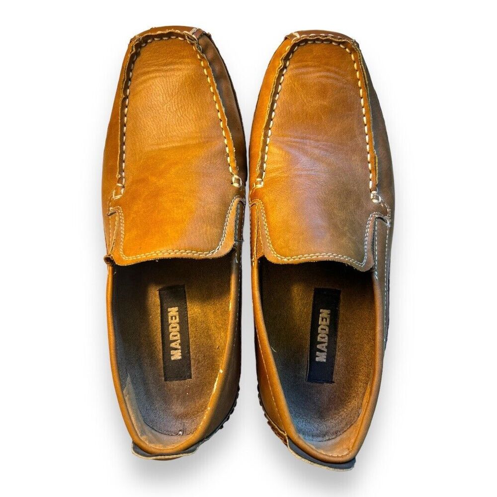 Madden Mens Driving Loafers Shoes Size 8 M Tan Slip on Casual